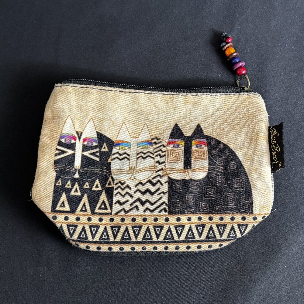 Vintage Laural Burch Cats Canvas Cosmetic Bag 80s